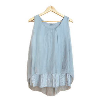 Grey sequin sleeveless top
