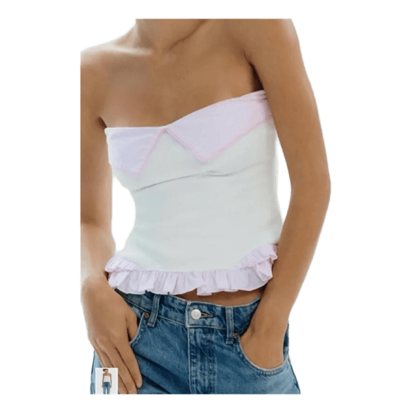 White pink tube top