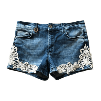 Only lace denim shorts