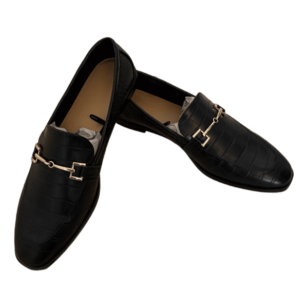 Sorte loafers med spænde