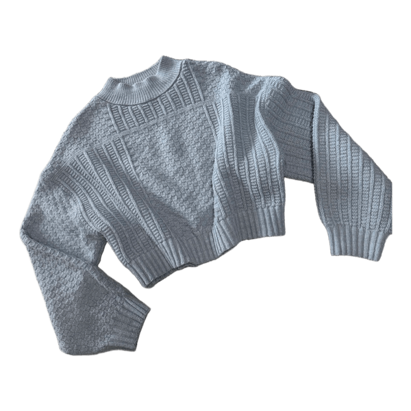 Grey textured knit sweater