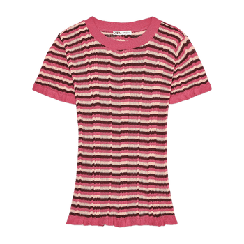 Striped ruffle shirt