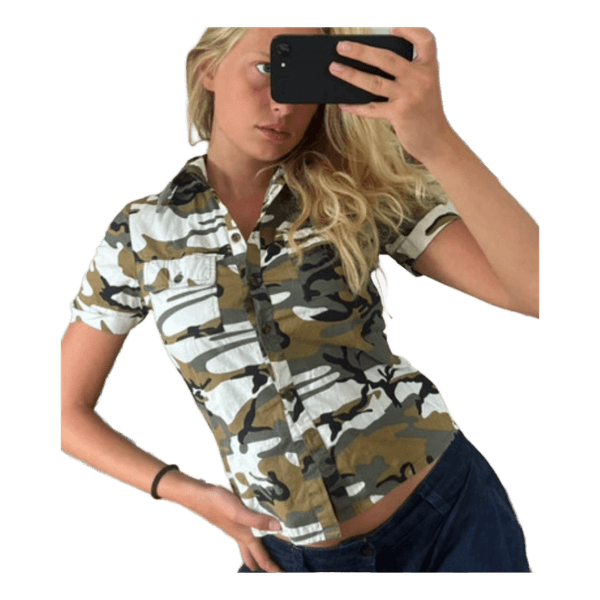 Kortærmet camouflage skjorte