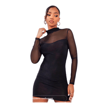 Czarna sukienka mini PrettyLittleThing