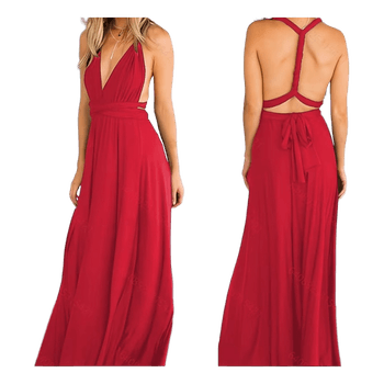 Red maxi dress