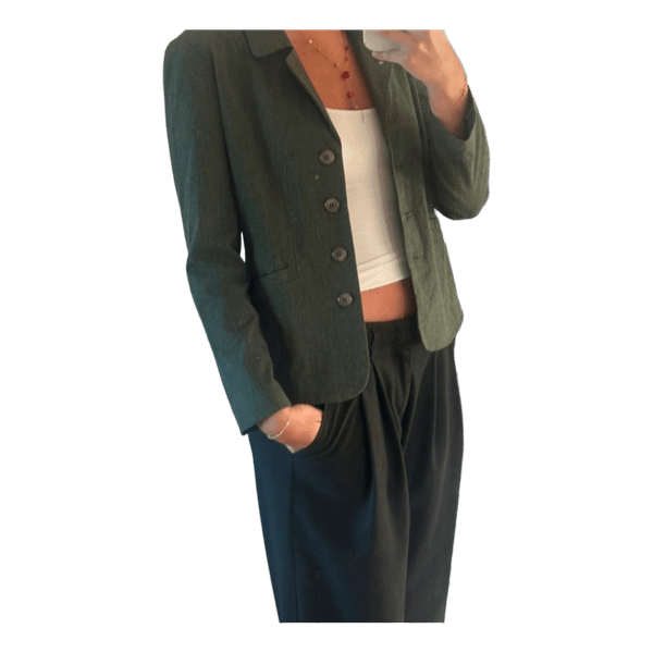 Grøn figursyet blazer