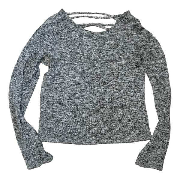 Grey lace-up back top