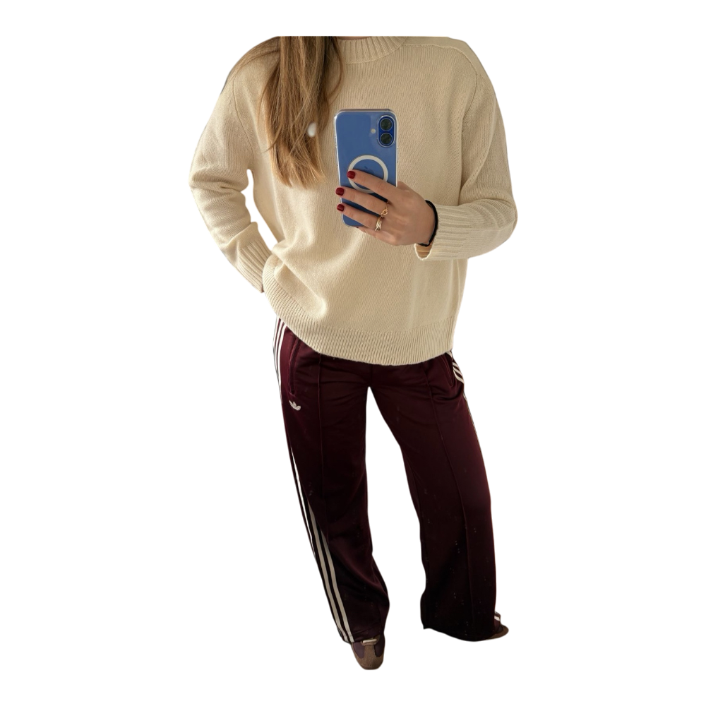 Red adidas track pants