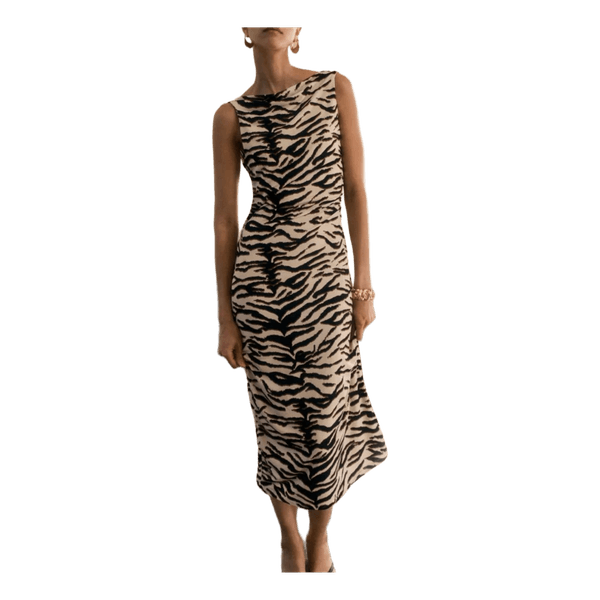 Zebra print midi dress