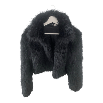 Black faux fur jacket