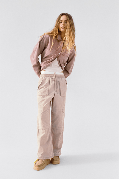 Dusty Pink Faded-Effect Jacket