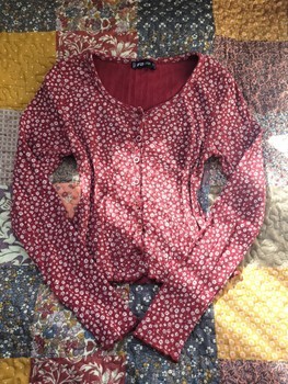 Burgundy floral top