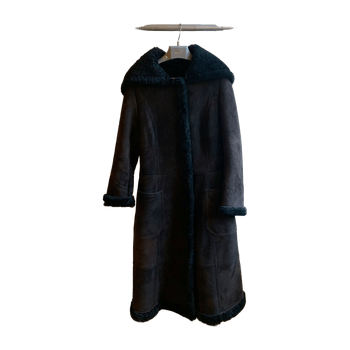 Vintage black sheep skin and wool coat