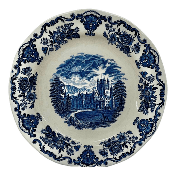 Blue ceramic dinner plate