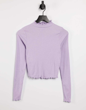 Lilac turtle neck crop top