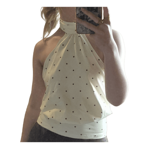 Gul prikket halterneck top