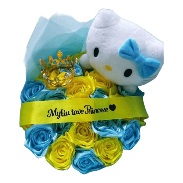 Hello Kitty dirbtinių gėlių puokštė
