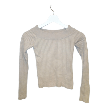 Beige ribattu neule