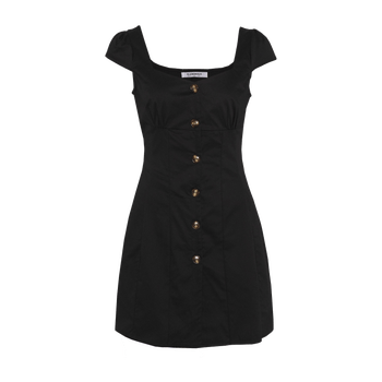 Cap sleeve mini dress black