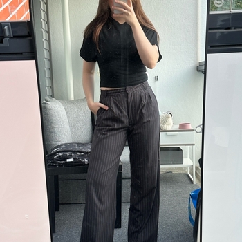 Pinstripe wide-leg trousers