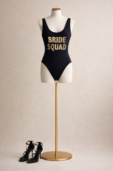 Black bride squad swimsuit
