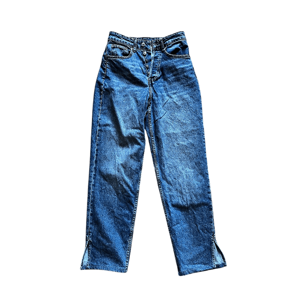 High waist slit jeans