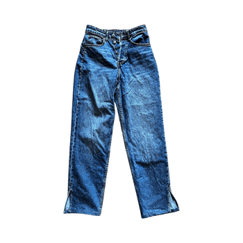 High waist slit jeans