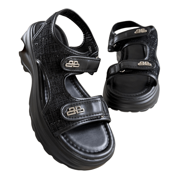 Black platform sandals