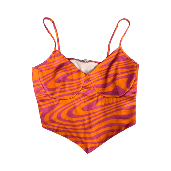 FB Sister orange patterned top