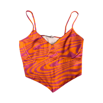FB Sister orange patterned top