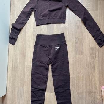 Brown seamless workout set - Gymshark - XS