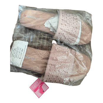Pink embellished slider sandals
