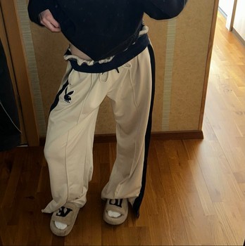 Beige Playboy track pants