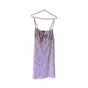 Pinkki kukkakuvioinen hihaton mekko