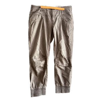 Beige cuffed trousers
