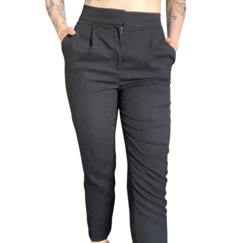 Black cropped trousers