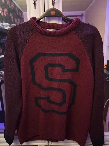 Next burgundy letter sweater