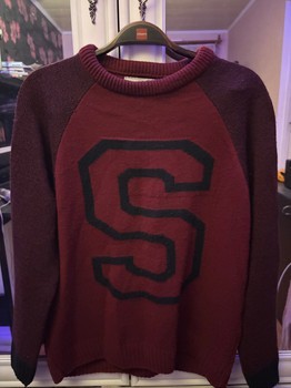 Next burgundy letter sweater