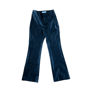 Black faux leather trousers