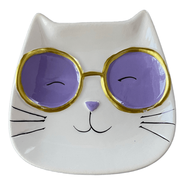 Ceramic cat trinket dish
