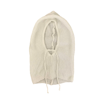 White knitted hooded top/balaclava