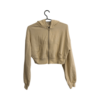 beige lyhyt vetoketjuhuppari