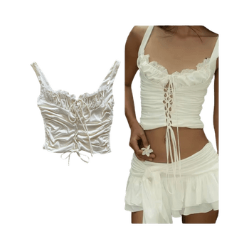 Valkoinen röyhelötoppi S