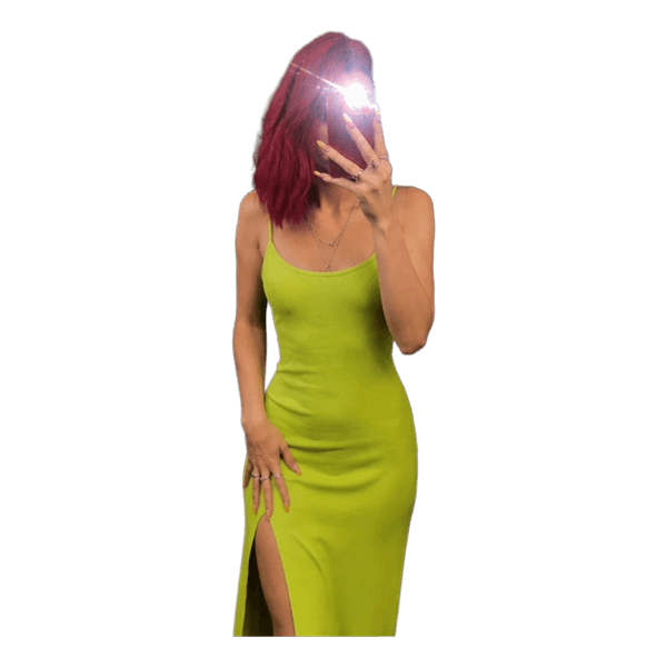 Lime green ribbed dress