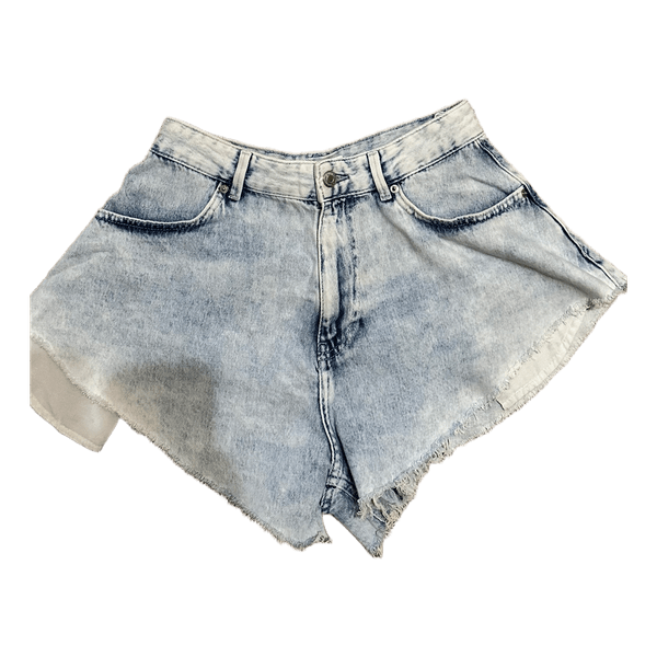 Bershka acid wash denim shorts