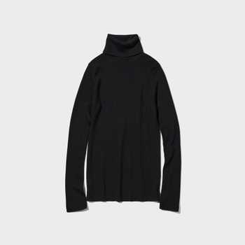 Black ribbed turtleneck jumper
