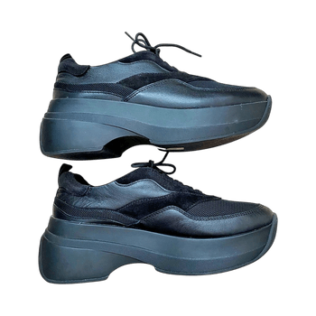 Black platform sneakers
