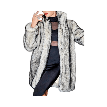 Grey faux fur coat