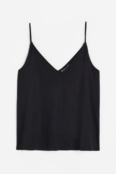Black V-neck strap top XL