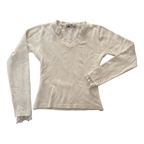 Cream lace trim jumper